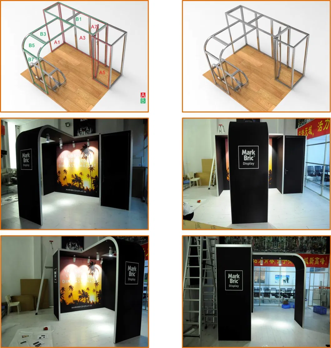 Shanghai Fashion Fabrication Standard Partition Jewelry 3X2 Aluminum Display China Exhibition Booth Design