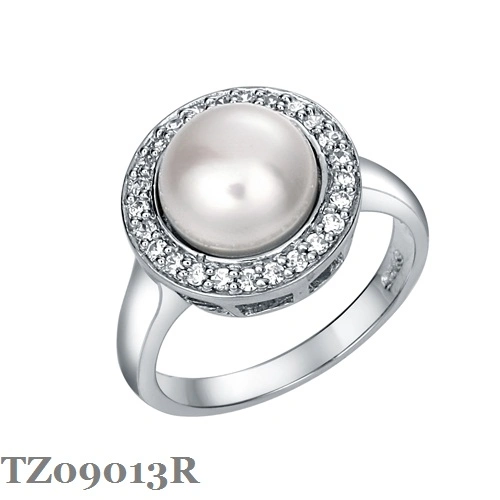 Fashion Silver Jewelry with CZ and Fresh Water Pearl
