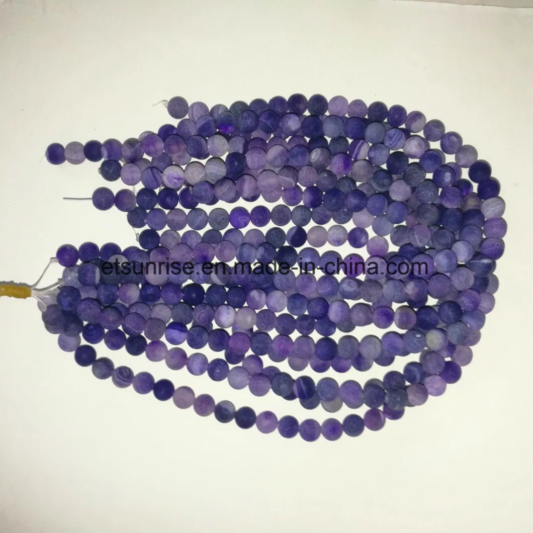 Semi Precious Stone Natural Crystal Matte Frosted Finished Cracked Agate Onyx Bead