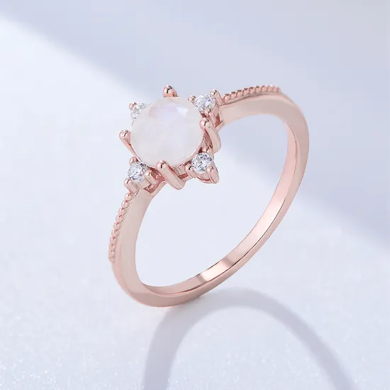 Luxury Couple Rings Gemstone CZ Wedding Jewelry Natural Stone Design Birthstone Oval Amethyst Ring