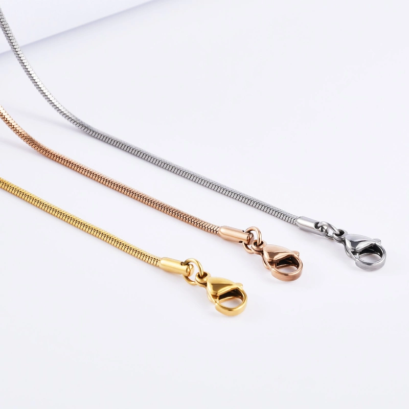 Gold Plated Stainless Steel Finished Necklace Anklet Bracelet Making Square Snake Chain Fashion Hip Hop Jewelry