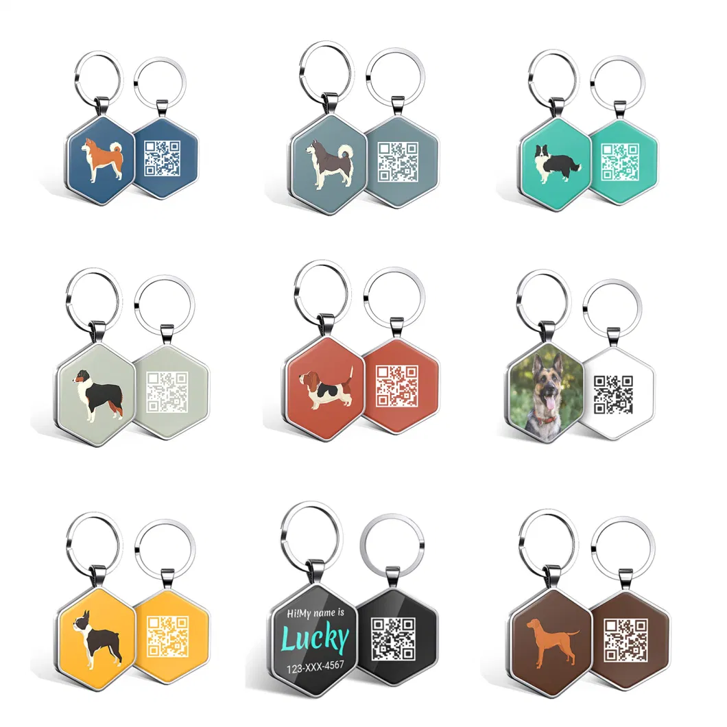 Direct Factory Price Custom Metal Sublimation Engraving Dog Name Qr Code Pet ID Tags