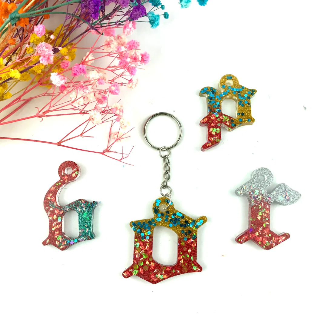 Letter Backward Alphabet Silicone Resin Molds for Making Resin Keychain Pendant Jewelry Epoxy Resin Mold