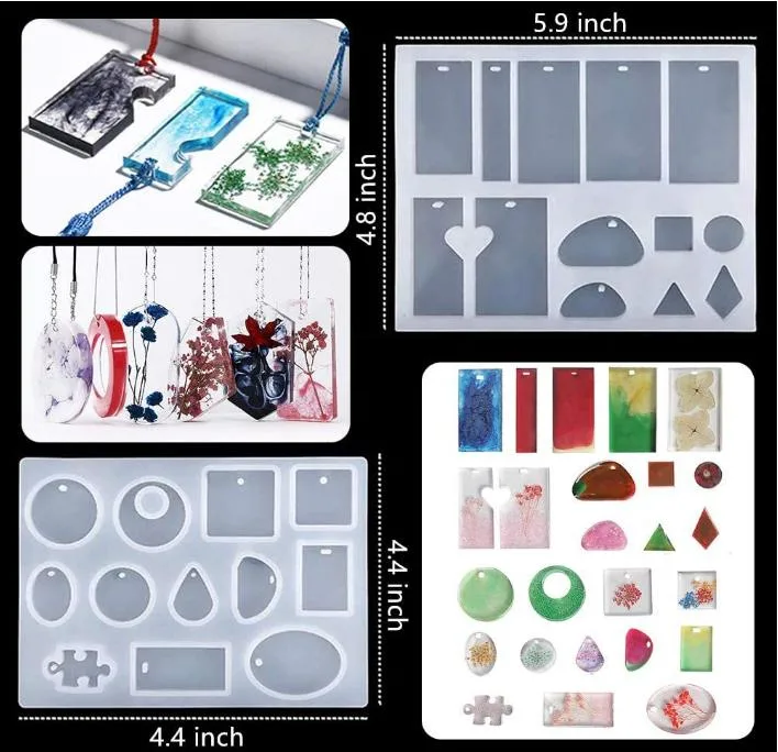 Molds Resin Jewelry Tools Set DIY Jewelry Decoration Craft Making Kit Chocolate Silicone Mold