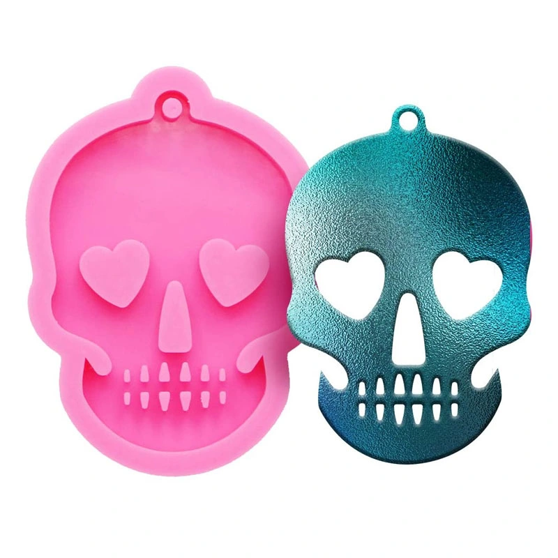 Custom DIY Halloween Skull Making Keychain Pendant Epoxy Jewelry Casting Silicone Molds