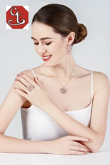 Fashion Vintage Ladies Ring Natural Smoky Crystal Trendy Jewelry 