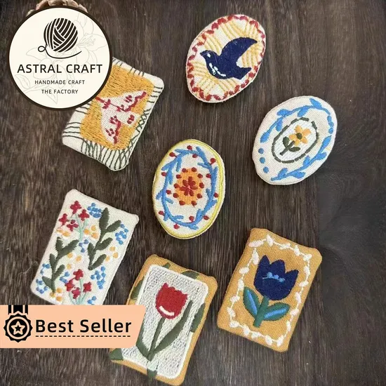 Handmade Finished Fashion Party 3D Floral Rose Badge New Coat Embroidery Brooch Pin 