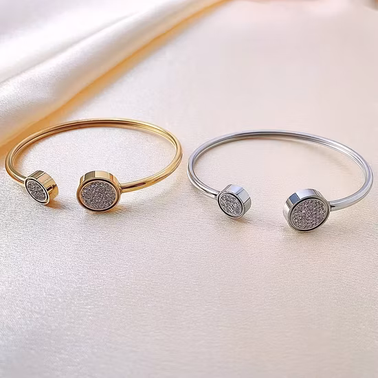 925 Sterling Silver Jewellery Cubic Zirconia Bangle Korean Luxury and Exquisite Design Jewelry