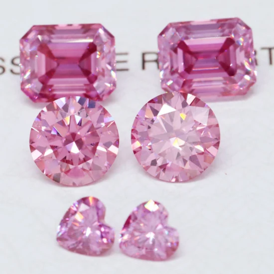Factory Bulk Round Pink Vvs Loose Moissanite Diamond Stones Jewelry Making with Gra Certificate