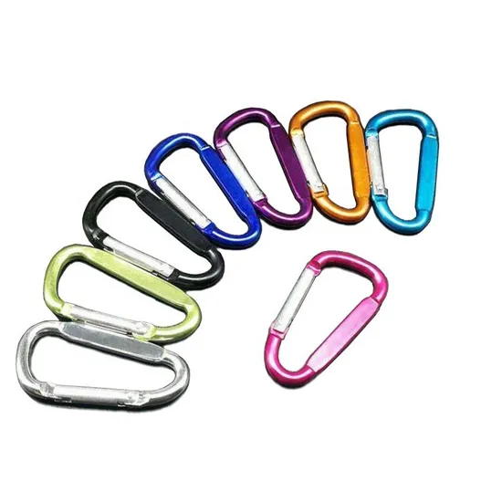 Wholesale Cheap Aviation Aluminum Metal Snap Hook Small D Hook Ring 48*25mm Flat Swivel Snap Outdoor Climbing Safety Hook Key Chain Metal Carabiner Engraving 