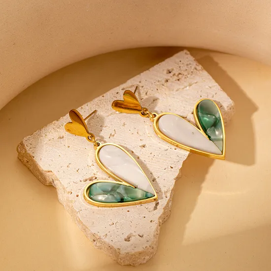 Fashion Temperament Titanium Steel Maple Leaf Apricot Leaf Butterfly Earrings Gold