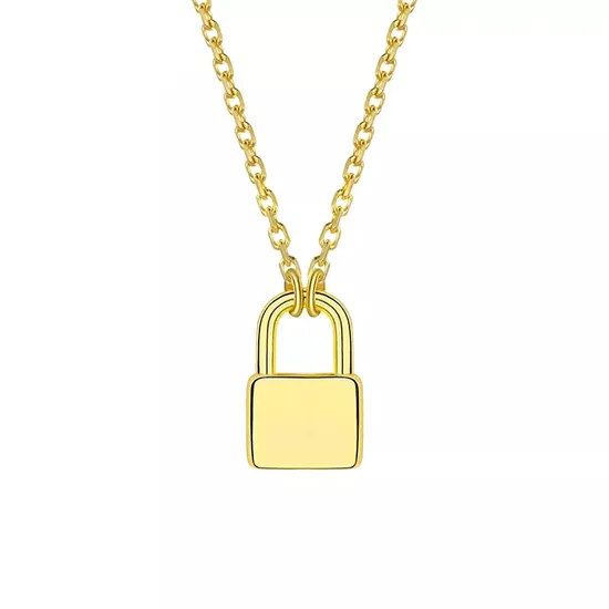 925 Sterling Silver Jewelry Lock Pendant Necklace for Women 