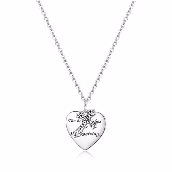 Silver Platinum Plated Rhinestones Girls Women Ladies Zinc Alloy Pendant Necklace