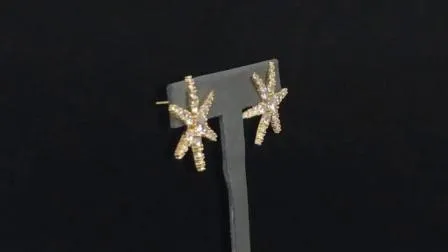 2020 Christmas Jewelry Fashion New Model Fancy White Stone Gold Druzy CZ Stud Earrings Women in Bulk 