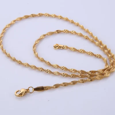 Fashion Twisted Chain Necklace Bracelet Anklet Handcraft Jewelry with Clasp Finished Chain