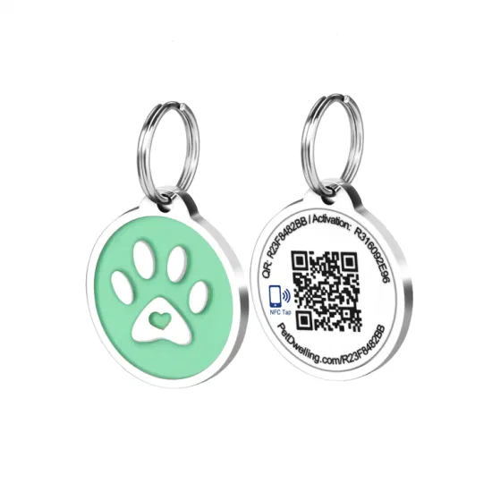China Wholesale Customized Sublimation Aluminum Blank Pet Cat Laser Engraved Text Name NFC Pet ID Name Qr Code Pet Dog Tag